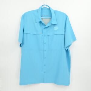 Game Guard Outdoors Shirt Mens Blue XXXL Fishing‎ Vented Embroidered Mikes Hard